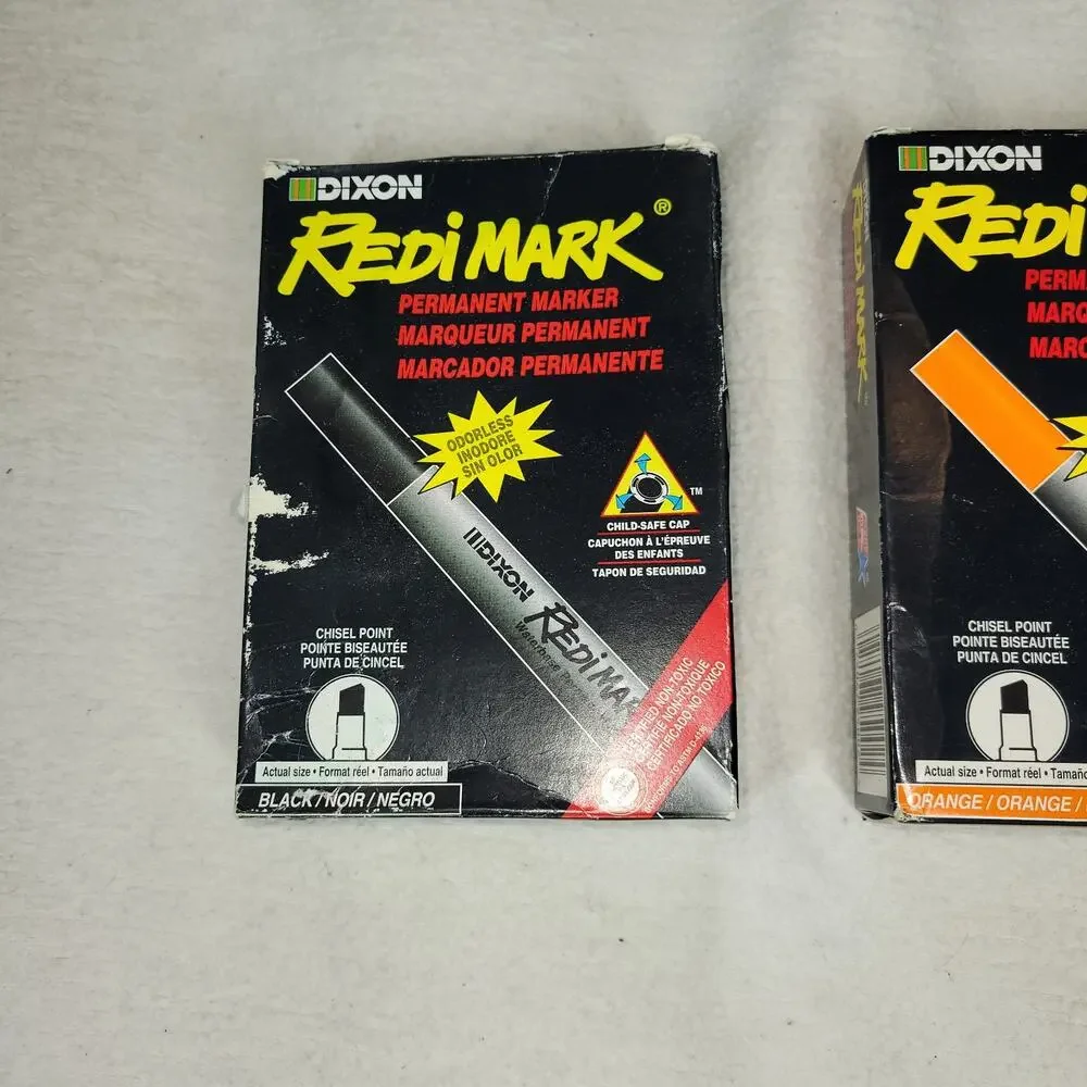 Dixon Industrial RediMark Permanent Markers Chisel Point Metal Barrel Box Art